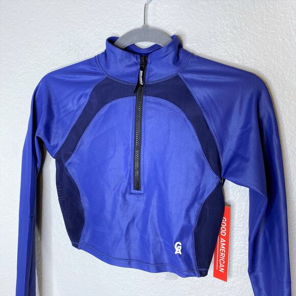 Good American The Power Crop Top Navy 2/M - Picture 5 of 10